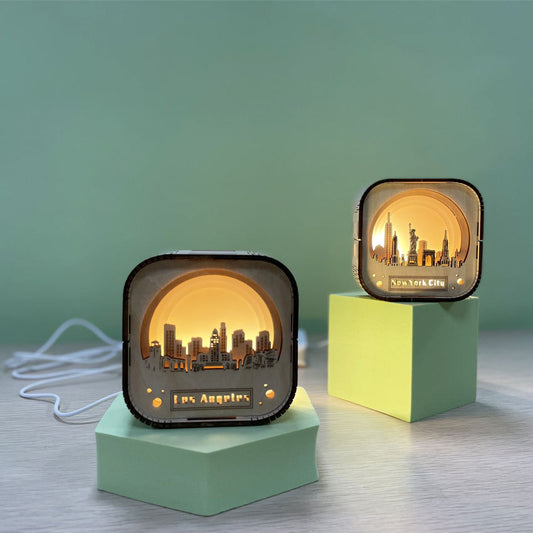 DIY 3D Wooden City Night Light Puzzle – Creative LED Educational Craft Kit for Kids (Ages 5+)